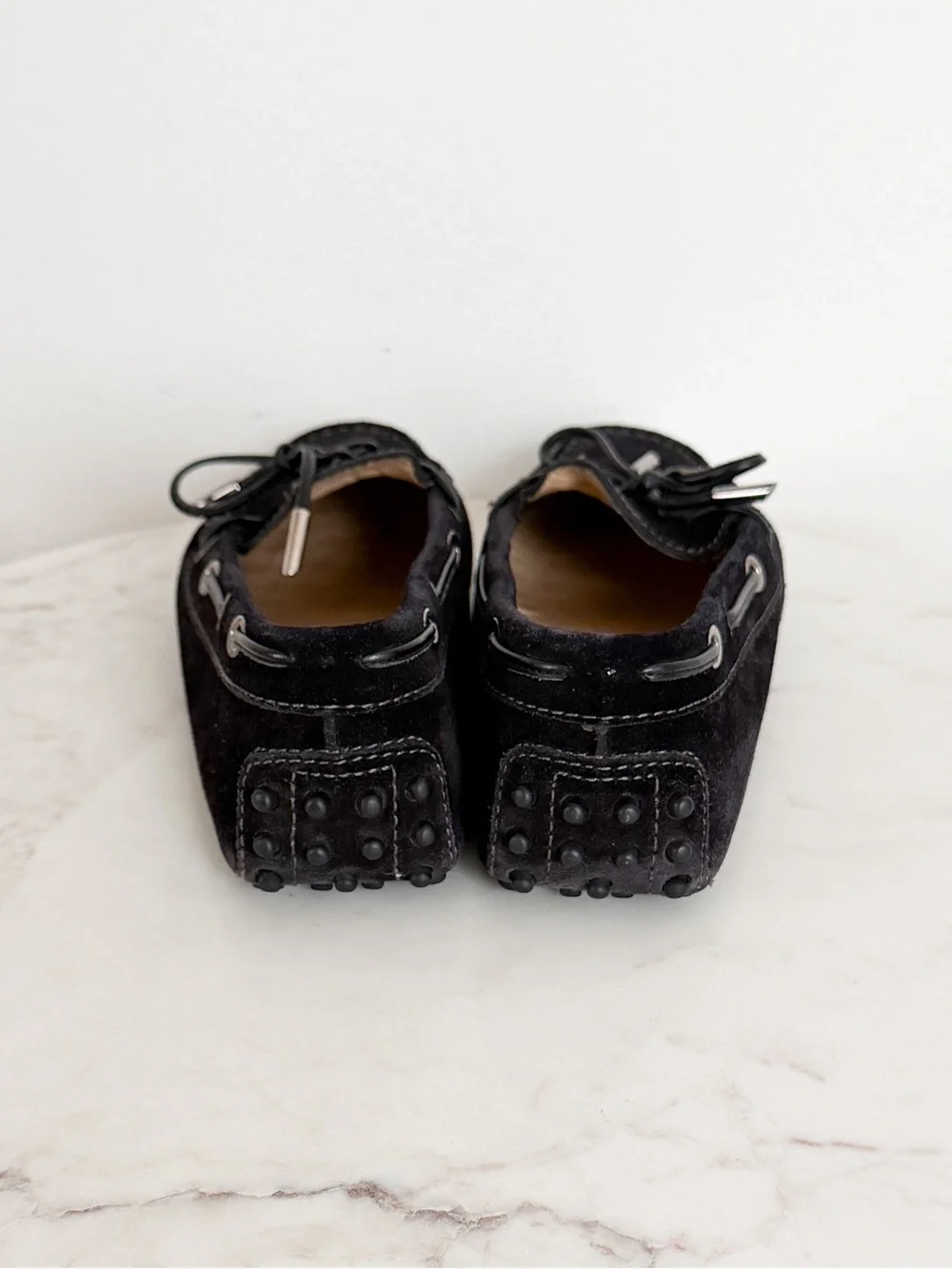 Tod's Gommino Suede Driver Loafers Black Size 38 EU 8 US